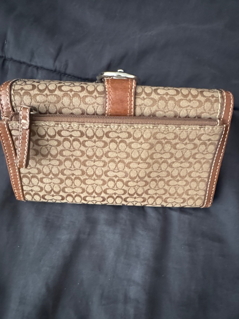 Coach Tan Signature Canvas Wallet with Buckle Detail - Picture 5 of 5